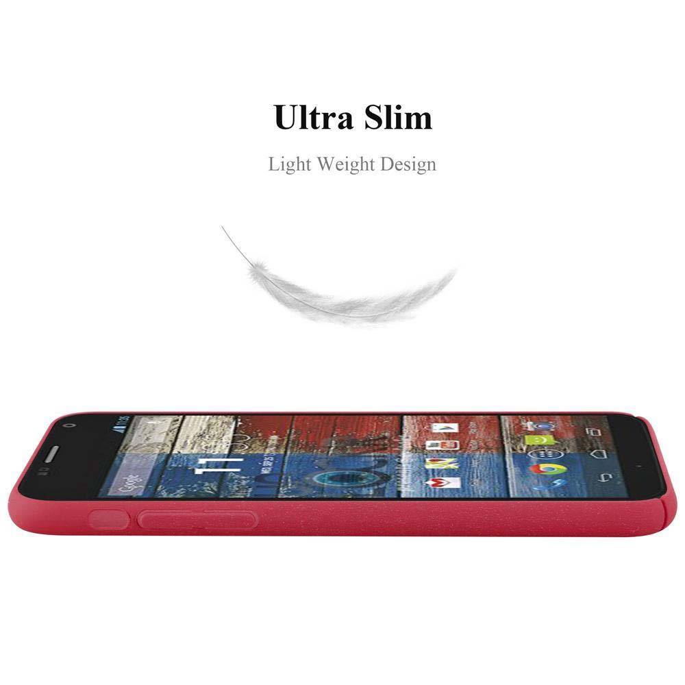 Cadorabo Schutzhülle für Motorola MOTO G2 Hülle in Rot Etui Hard Case Handyhülle Cover