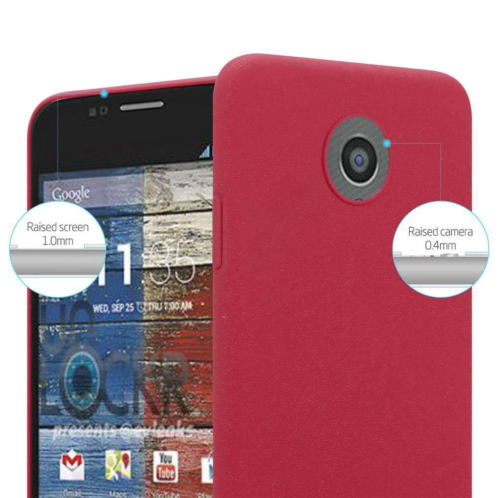 Cadorabo Schutzhülle für Motorola MOTO G2 Hülle in Rot Etui Hard Case Handyhülle Cover