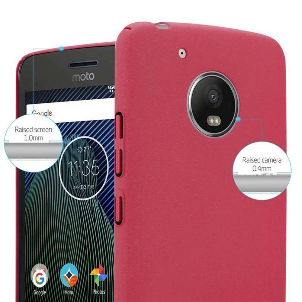 Cadorabo Schutzhülle für Motorola MOTO G5 Hülle in Rot Etui Hard Case Handyhülle Cover