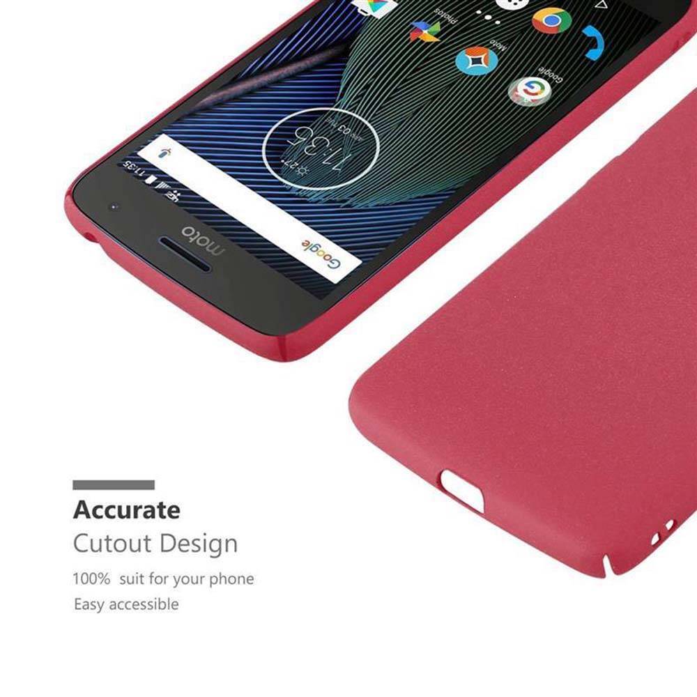 Cadorabo Schutzhülle für Motorola MOTO G5 Hülle in Rot Etui Hard Case Handyhülle Cover