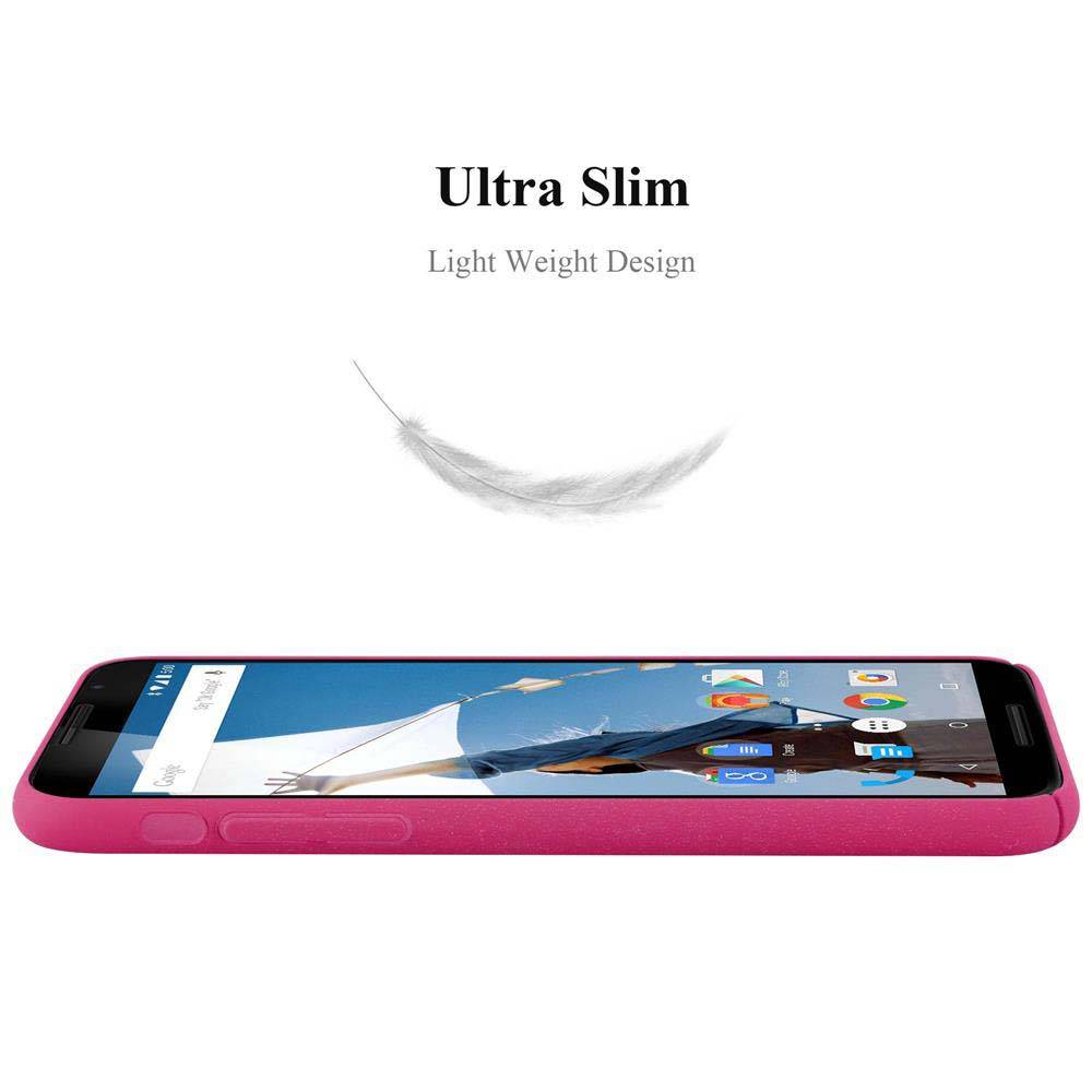 Cadorabo Schutzhülle für Motorola Google NEXUS 6 Hülle in Pink Etui Hard Case Handyhülle Cover