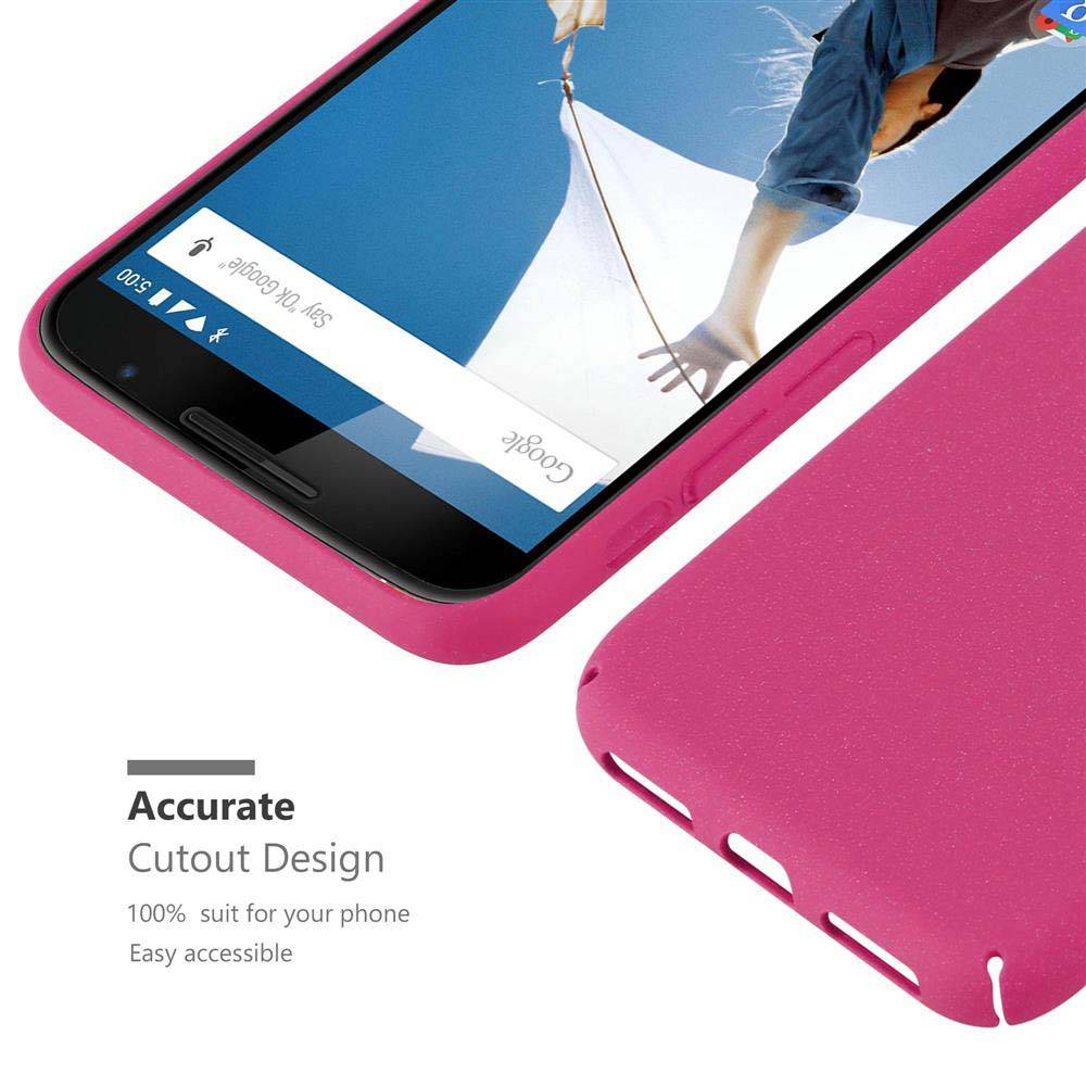 Cadorabo Schutzhülle für Motorola Google NEXUS 6 Hülle in Pink Etui Hard Case Handyhülle Cover