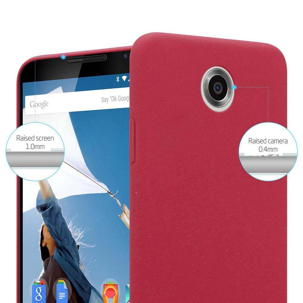 Cadorabo Schutzhülle für Motorola Google NEXUS 6 Hülle in Rot Etui Hard Case Handyhülle Cover
