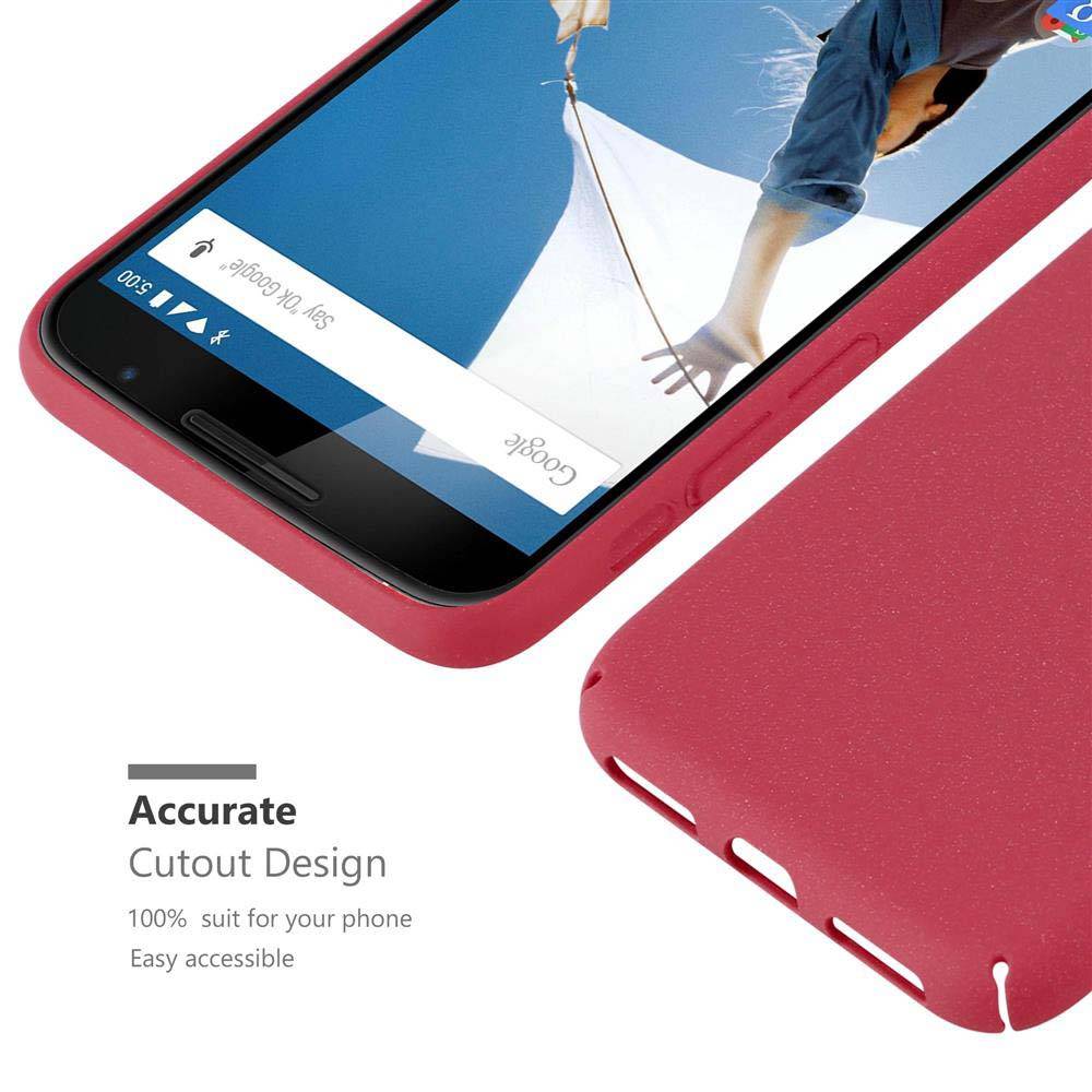 Cadorabo Schutzhülle für Motorola Google NEXUS 6 Hülle in Rot Etui Hard Case Handyhülle Cover