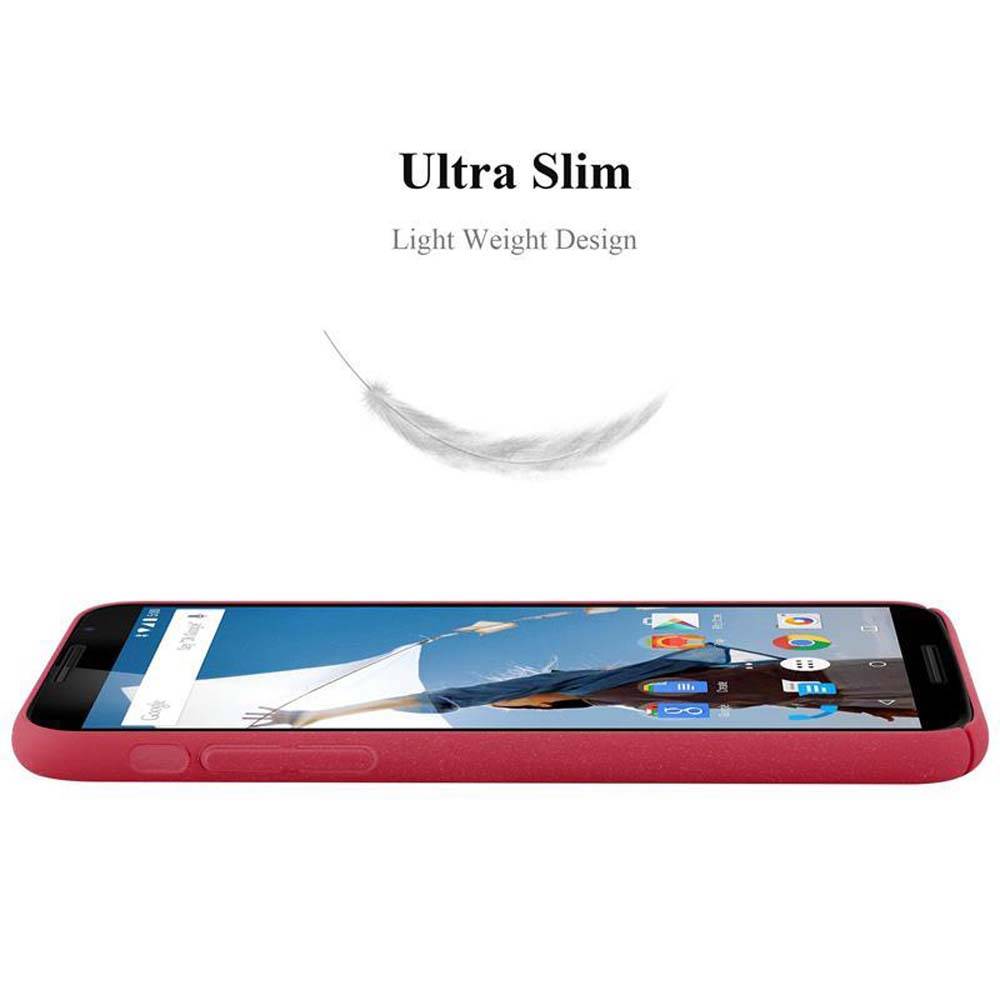 Cadorabo Schutzhülle für Motorola Google NEXUS 6 Hülle in Rot Etui Hard Case Handyhülle Cover