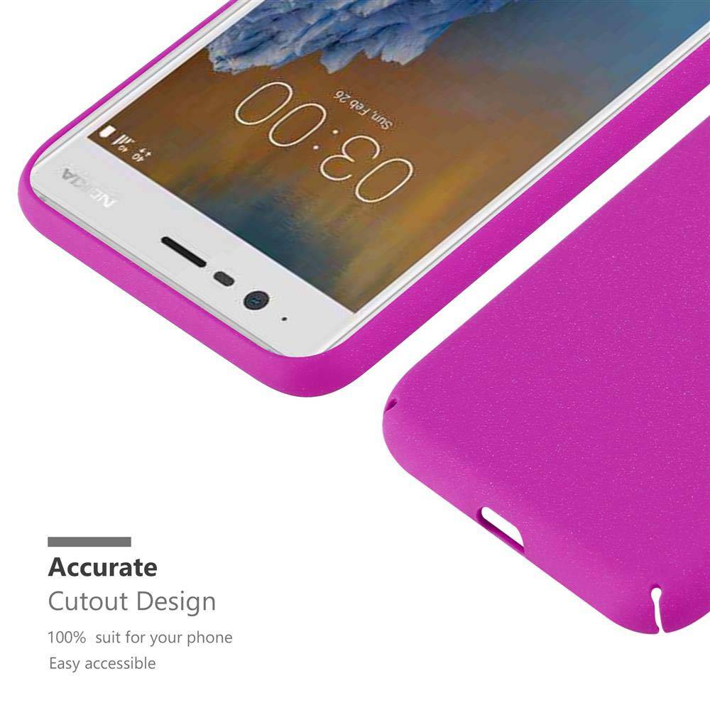 Cadorabo Schutzhülle für Nokia 3 2017 Hülle in Pink Etui Hard Case Handyhülle Cover
