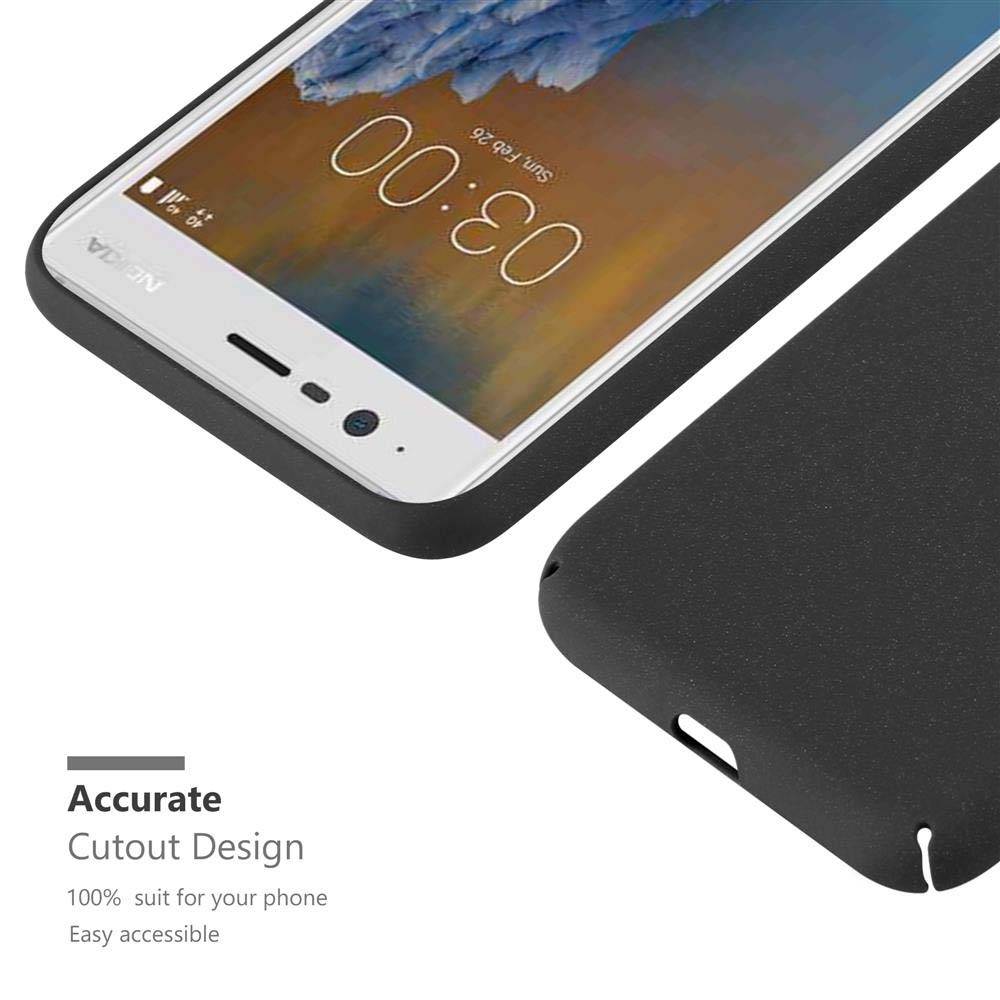 Cadorabo Schutzhülle für Nokia 3 2017 Hülle in Schwarz Etui Hard Case Handyhülle Cover