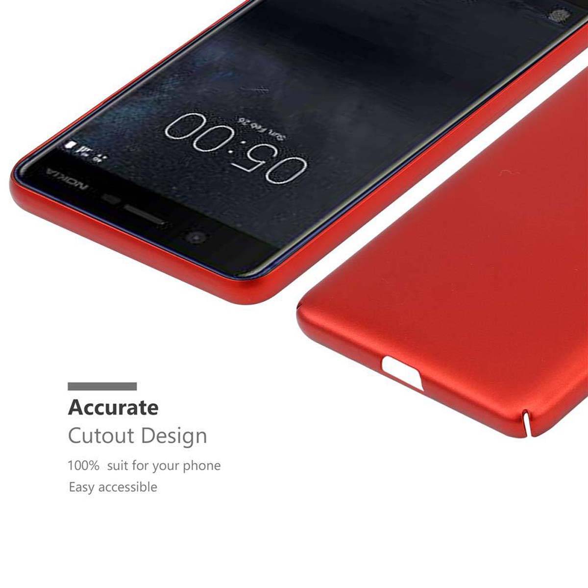 Cadorabo Hülle für Nokia 3 2017 Schutzhülle in Rot Hard Case Handy Hülle Etui