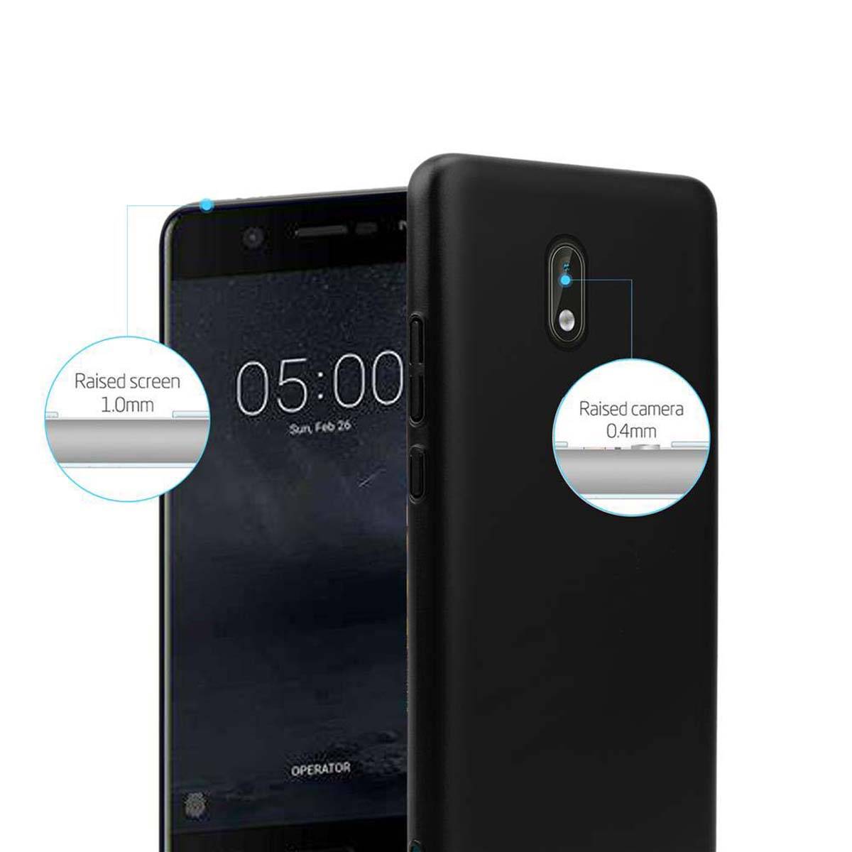 Cadorabo Hülle für Nokia 3 2017 Schutzhülle in Schwarz Hard Case Handy Hülle Etui