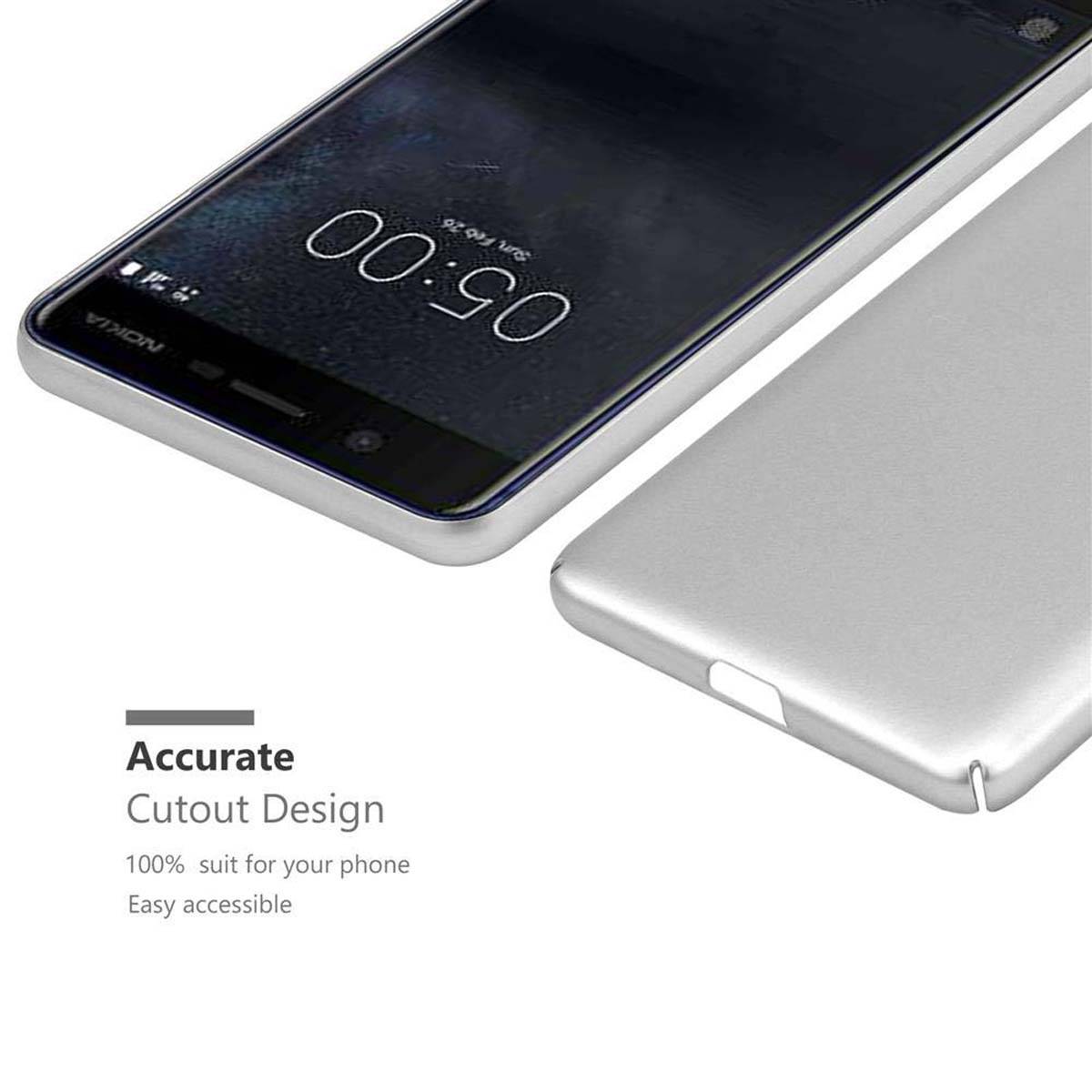 Cadorabo Hülle für Nokia 3 2017 Schutzhülle in Silber Hard Case Handy Hülle Etui
