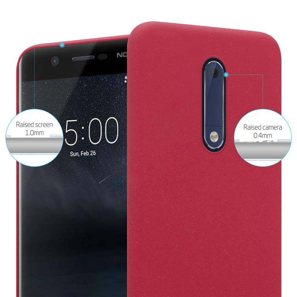 Cadorabo Schutzhülle für Nokia 5 2017 Hülle in Rot Etui Hard Case Handyhülle Cover