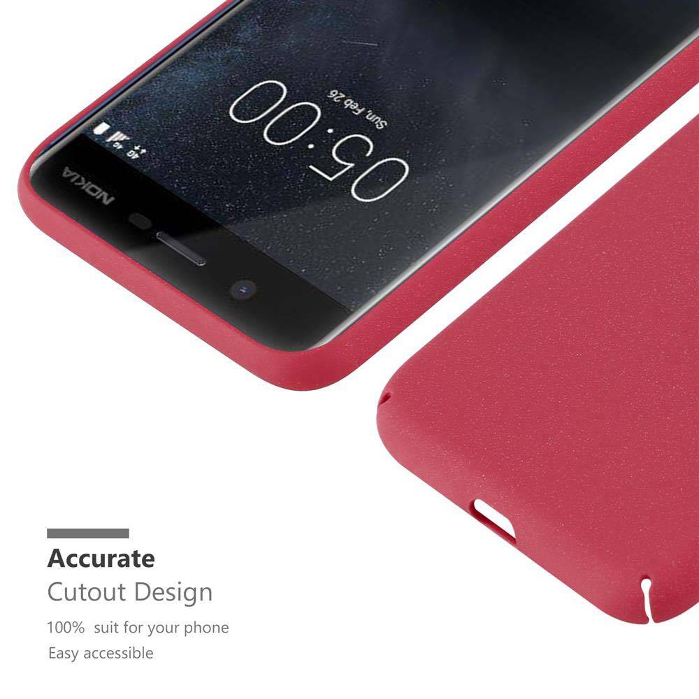 Cadorabo Schutzhülle für Nokia 5 2017 Hülle in Rot Etui Hard Case Handyhülle Cover