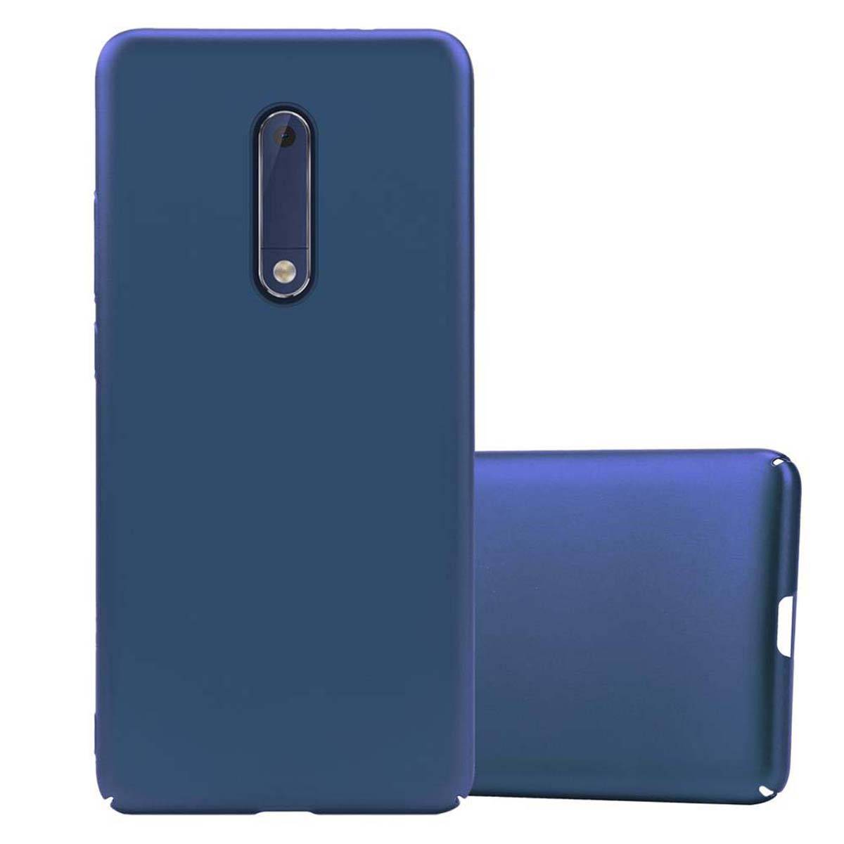 Cadorabo Hülle für Nokia 5 2017 Schutzhülle in Blau Hard Case Handy Hülle Etui