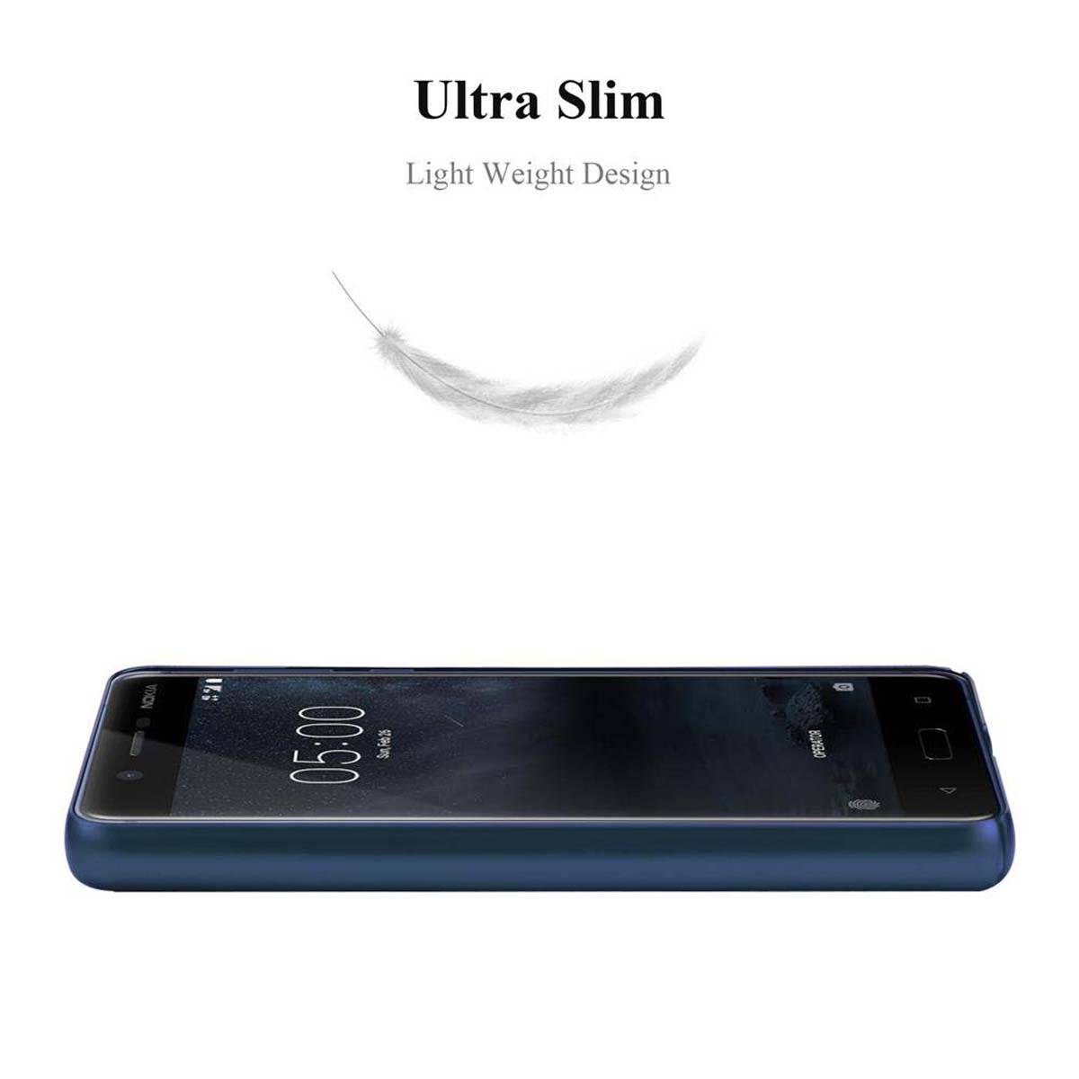 Cadorabo Hülle für Nokia 5 2017 Schutzhülle in Blau Hard Case Handy Hülle Etui