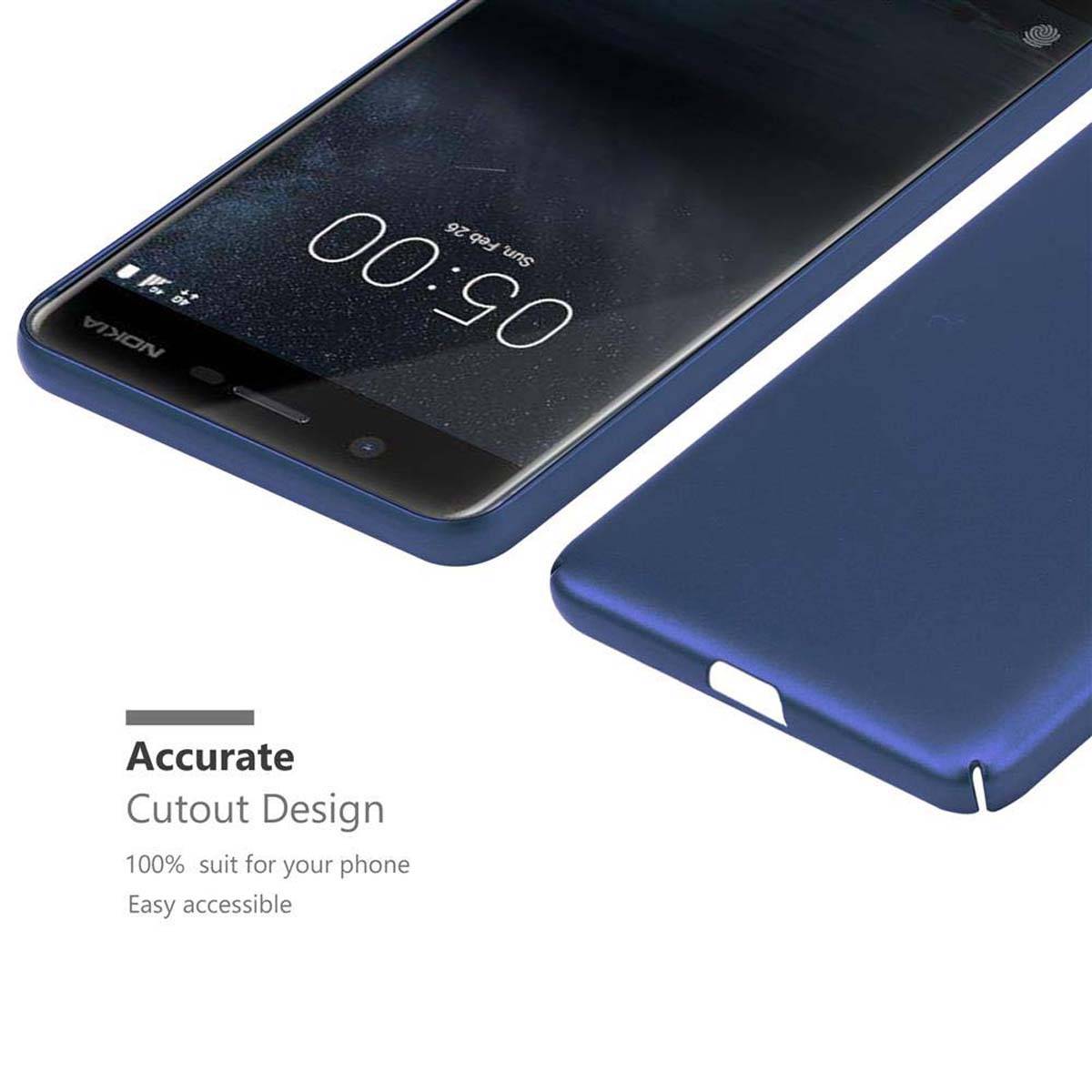 Cadorabo Hülle für Nokia 5 2017 Schutzhülle in Blau Hard Case Handy Hülle Etui