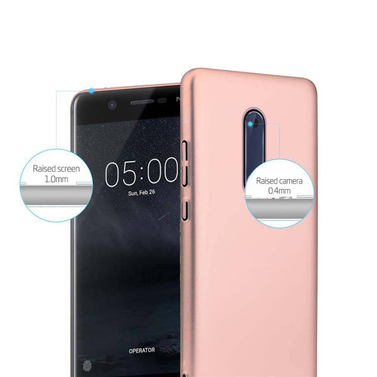 Cadorabo Hülle für Nokia 5 2017 Schutzhülle in Rosa Hard Case Handy Hülle Etui
