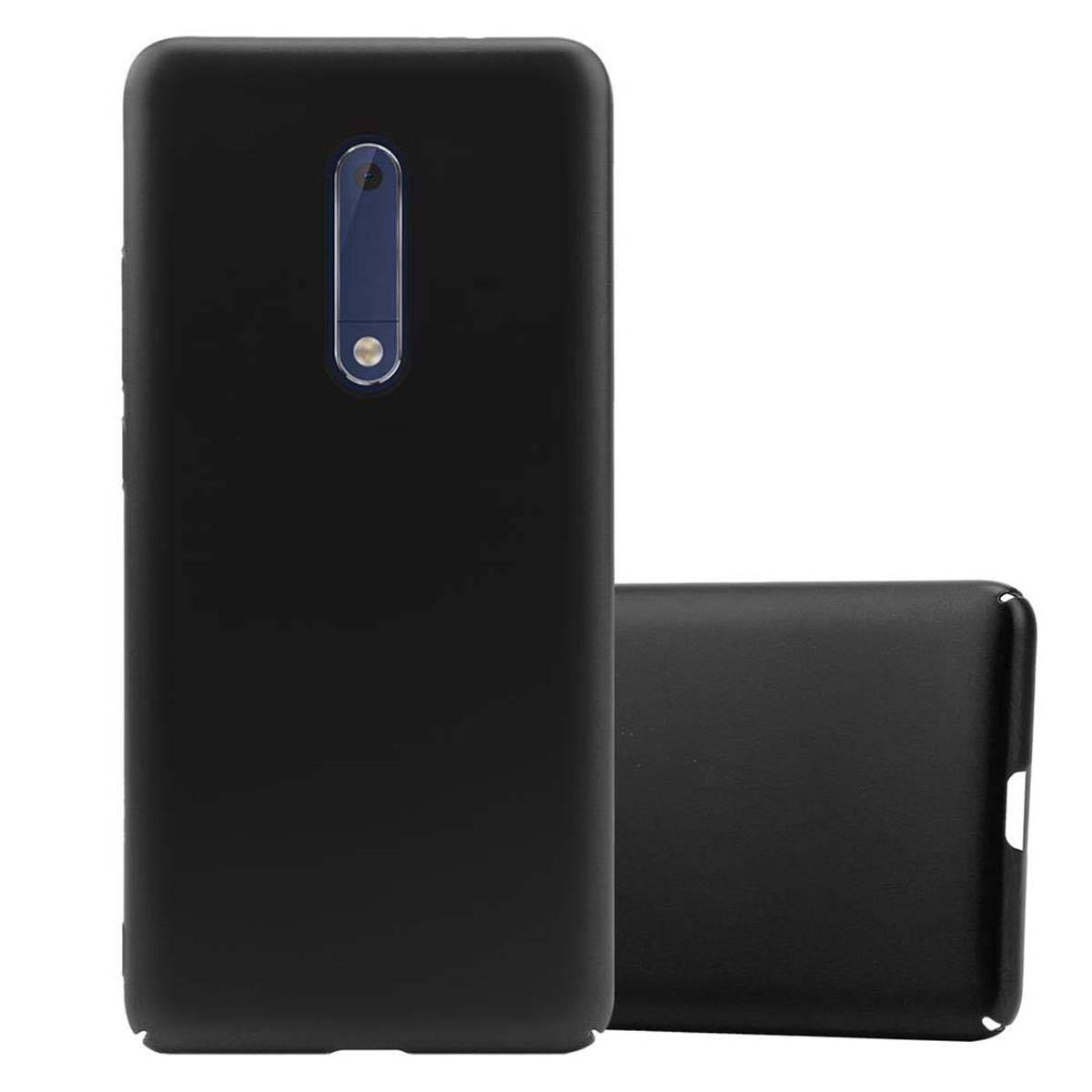 Cadorabo Hülle für Nokia 5 2017 Schutzhülle in Schwarz Hard Case Handy Hülle Etui