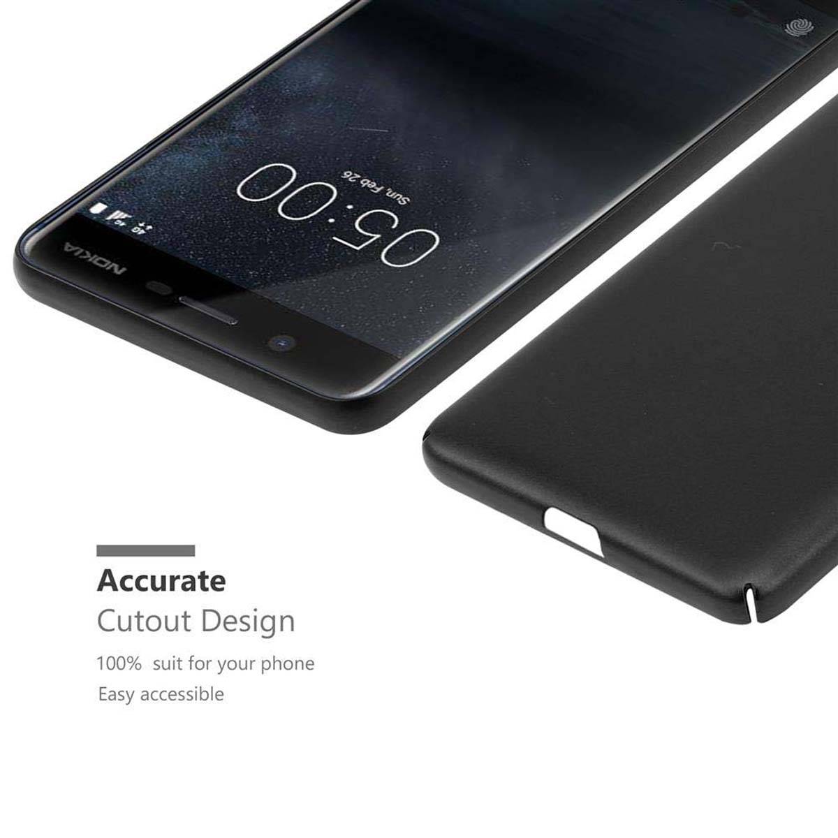 Cadorabo Hülle für Nokia 5 2017 Schutzhülle in Schwarz Hard Case Handy Hülle Etui