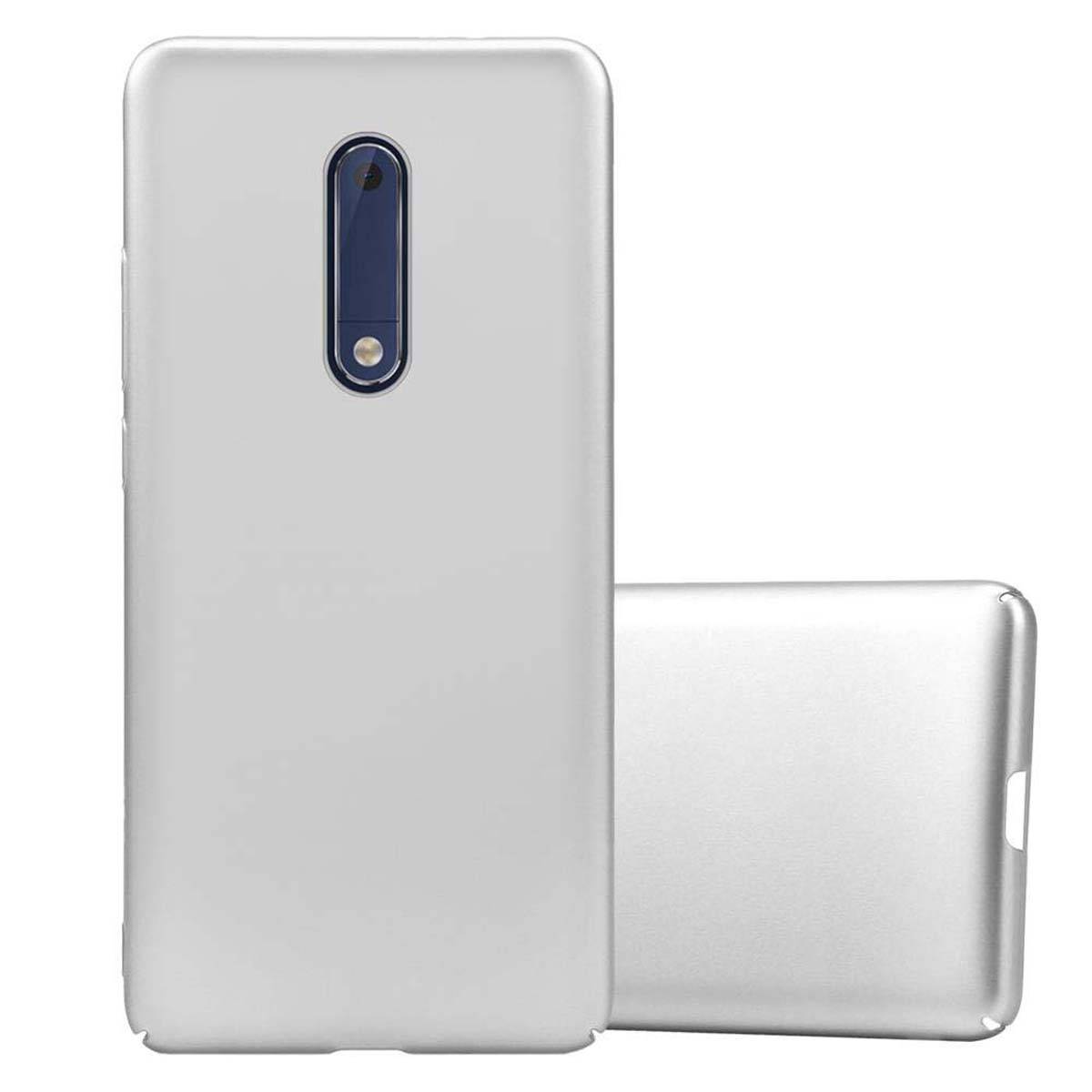 Cadorabo Hülle für Nokia 5 2017 Schutzhülle in Silber Hard Case Handy Hülle Etui