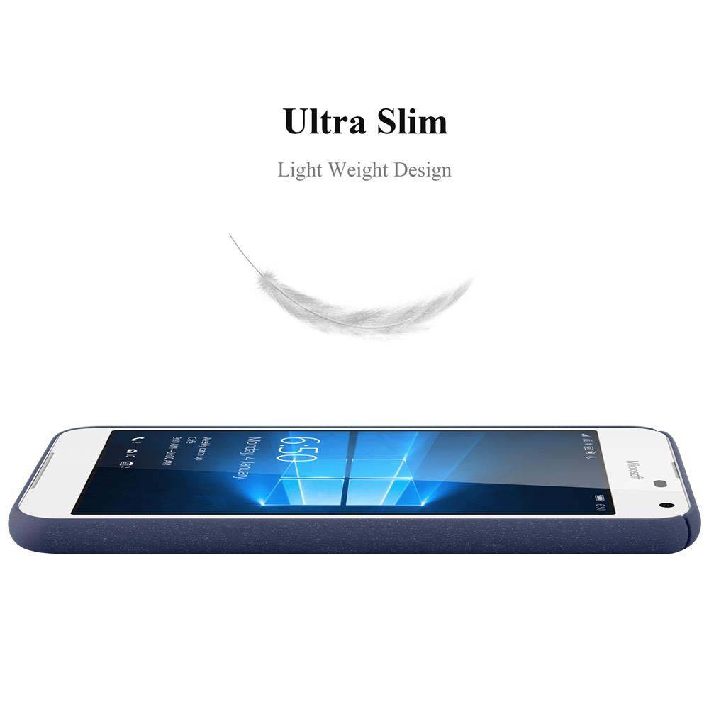 Cadorabo Schutzhülle für Nokia Lumia 650 Hülle in Blau Etui Hard Case Handyhülle Cover