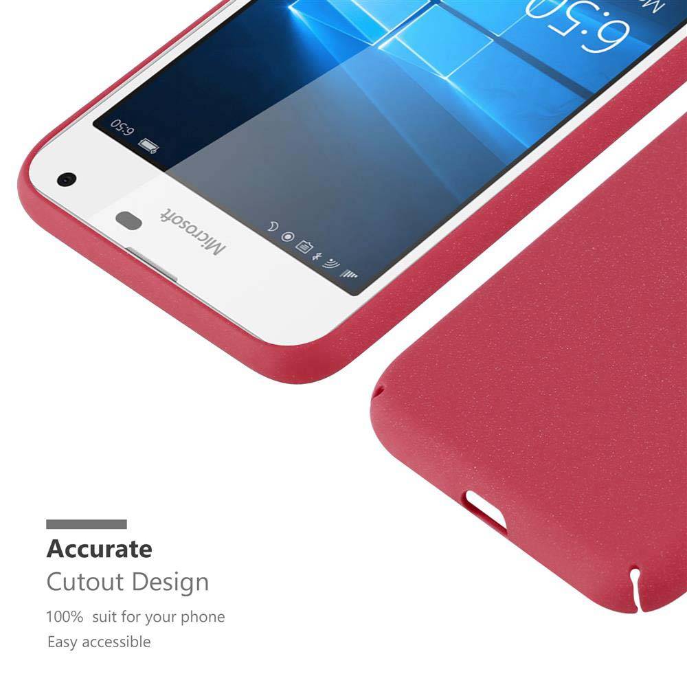 Cadorabo Schutzhülle für Nokia Lumia 650 Hülle in Rot Etui Hard Case Handyhülle Cover