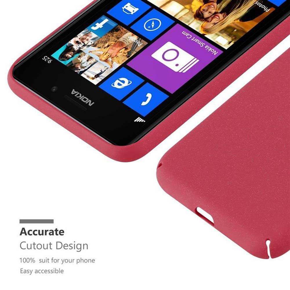 Cadorabo Schutzhülle für Nokia Lumia 925 Hülle in Rot Etui Hard Case Handyhülle Cover