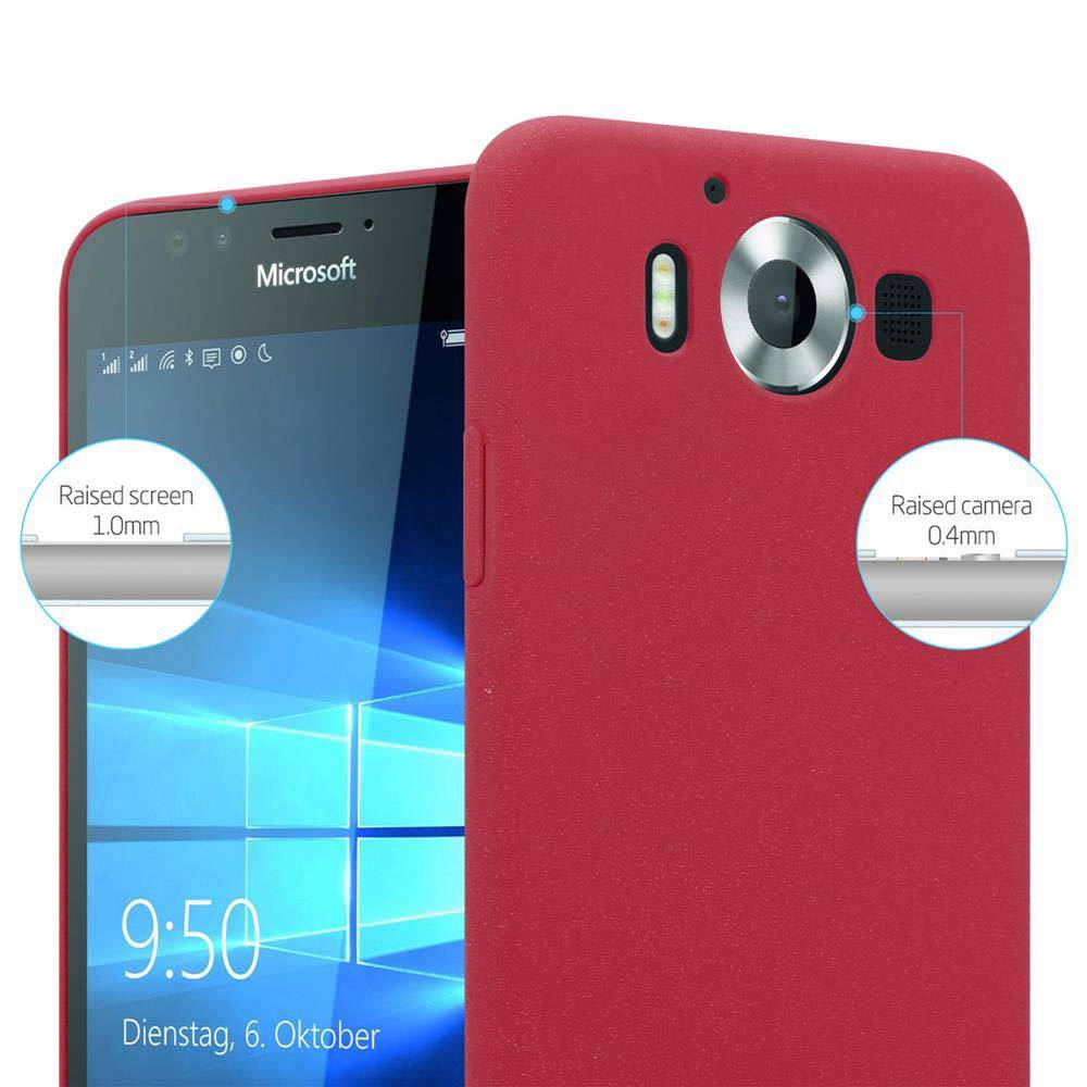Cadorabo Schutzhülle für Nokia Lumia 950 Hülle in Rot Etui Hard Case Handyhülle Cover