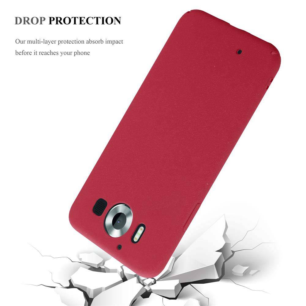 Cadorabo Schutzhülle für Nokia Lumia 950 Hülle in Rot Etui Hard Case Handyhülle Cover