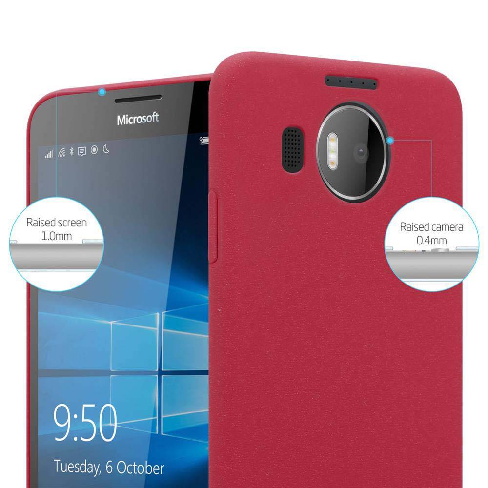 Cadorabo Schutzhülle für Nokia Lumia 950 XL Hülle in Rot Etui Hard Case Handyhülle Cover