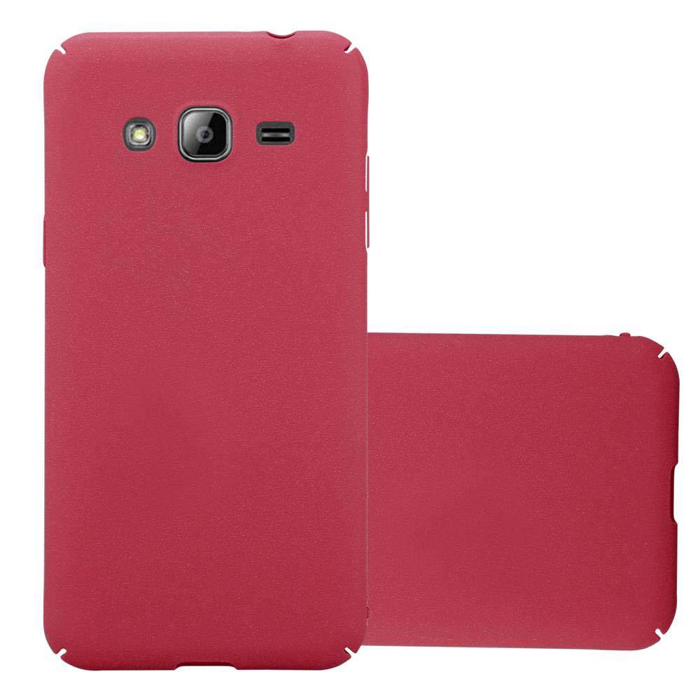Cadorabo Schutzhülle für Samsung Galaxy J3 2017 Hülle in Rot Etui Hard Case Handyhülle Cover