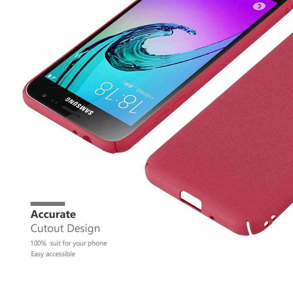 Cadorabo Schutzhülle für Samsung Galaxy J3 2017 Hülle in Rot Etui Hard Case Handyhülle Cover