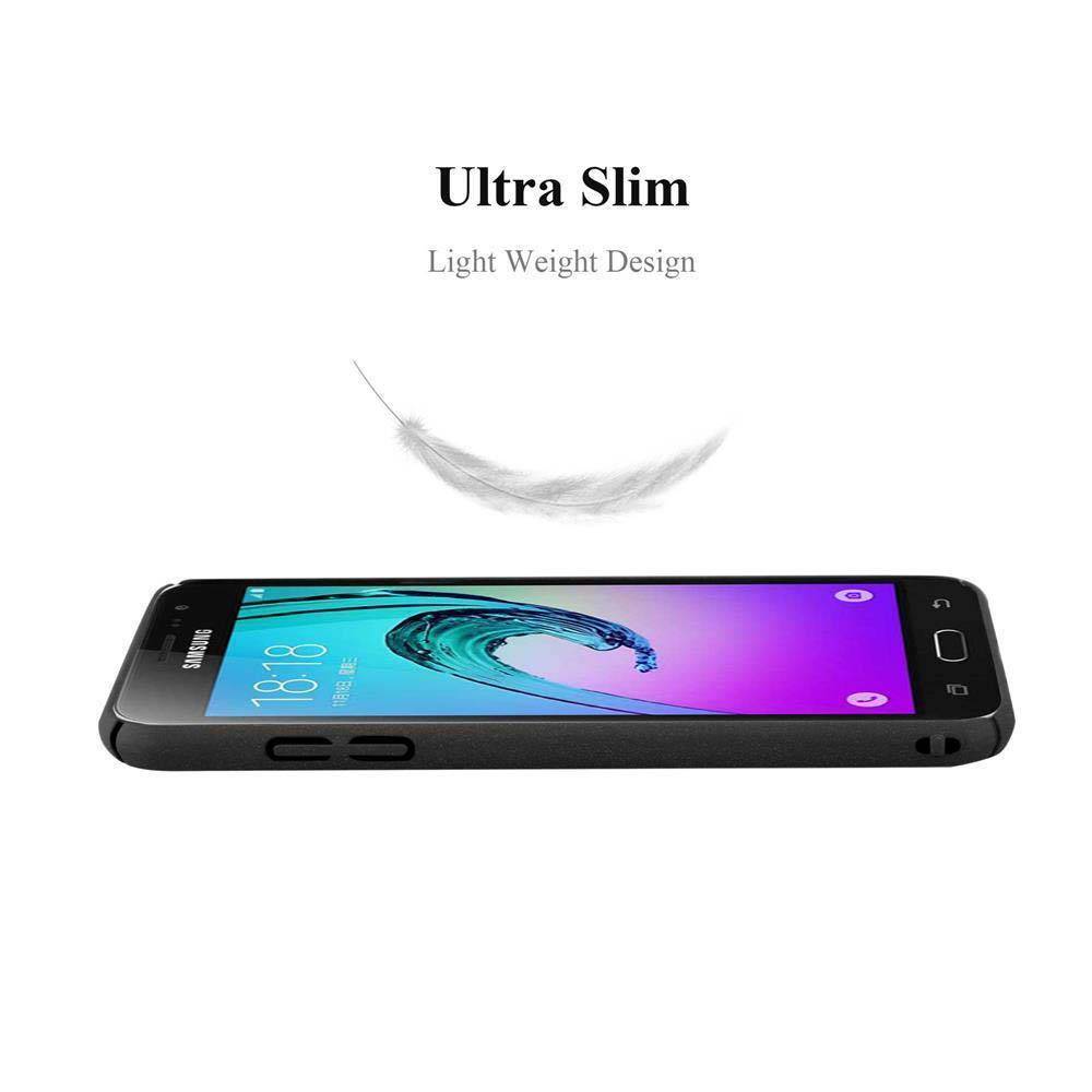 Cadorabo Schutzhülle für Samsung Galaxy J3 2017 Hülle in Schwarz Etui Hard Case Handyhülle Cover