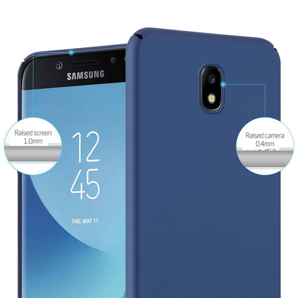 Cadorabo Hülle für Samsung Galaxy J5 2017 Schutzhülle in Blau Hard Case Handy Hülle Etui