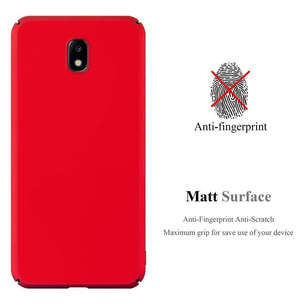 Cadorabo Hülle für Samsung Galaxy J5 2017 Schutzhülle in Rot Hard Case Handy Hülle Etui