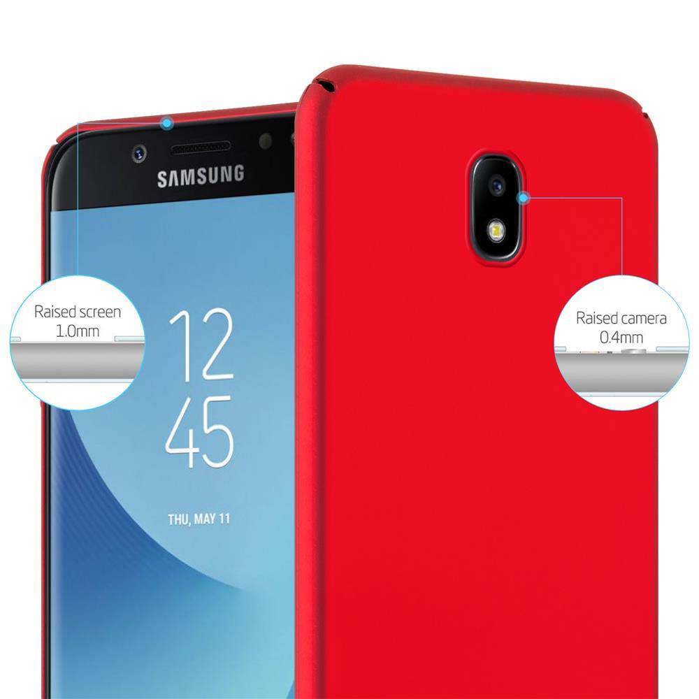 Cadorabo Hülle für Samsung Galaxy J5 2017 Schutzhülle in Rot Hard Case Handy Hülle Etui