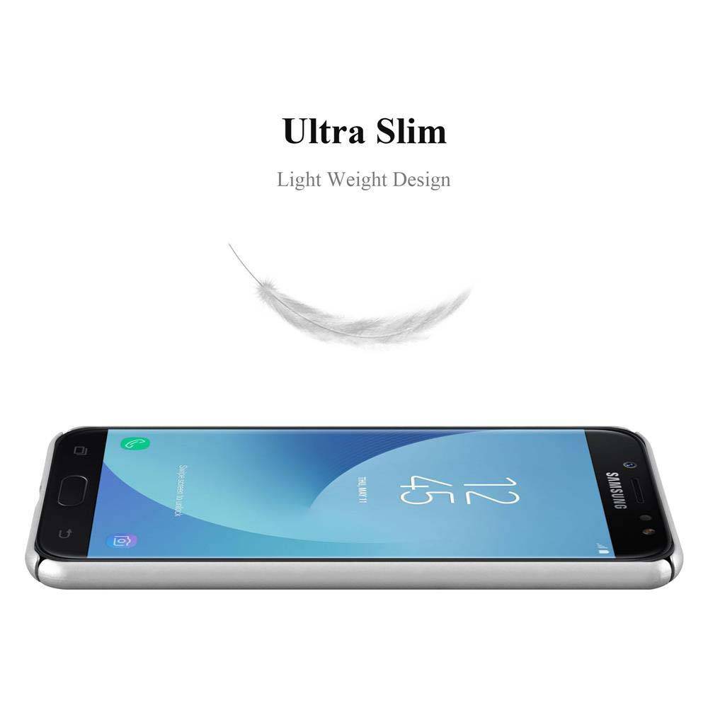 Cadorabo Hülle für Samsung Galaxy J5 2017 Schutzhülle in Silber Hard Case Handy Hülle Etui