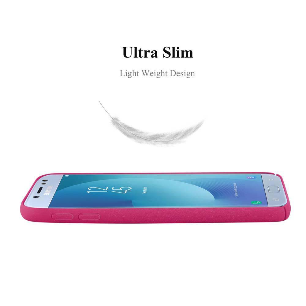 Cadorabo Schutzhülle für Samsung Galaxy J7 2017 Hülle in Pink Etui Hard Case Handyhülle Cover