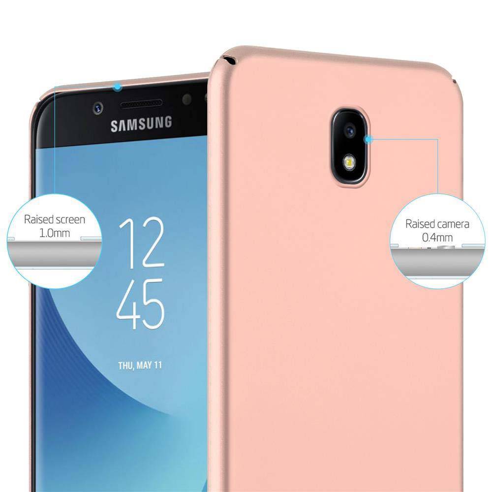 Cadorabo Hülle für Samsung Galaxy J7 2017 Schutzhülle in Rosa Hard Case Handy Hülle Etui
