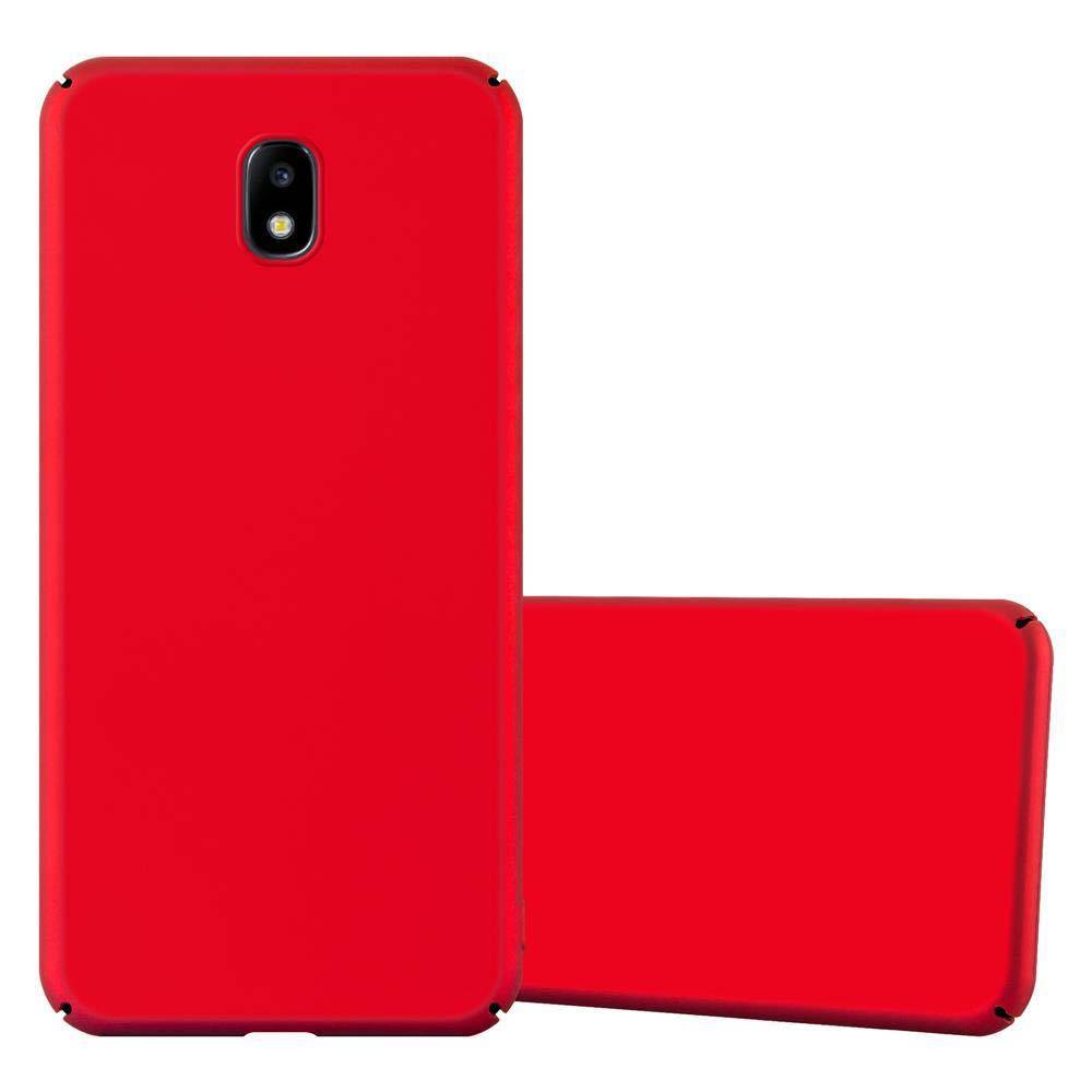 Cadorabo Hülle für Samsung Galaxy J7 2017 Schutzhülle in Rot Hard Case Handy Hülle Etui