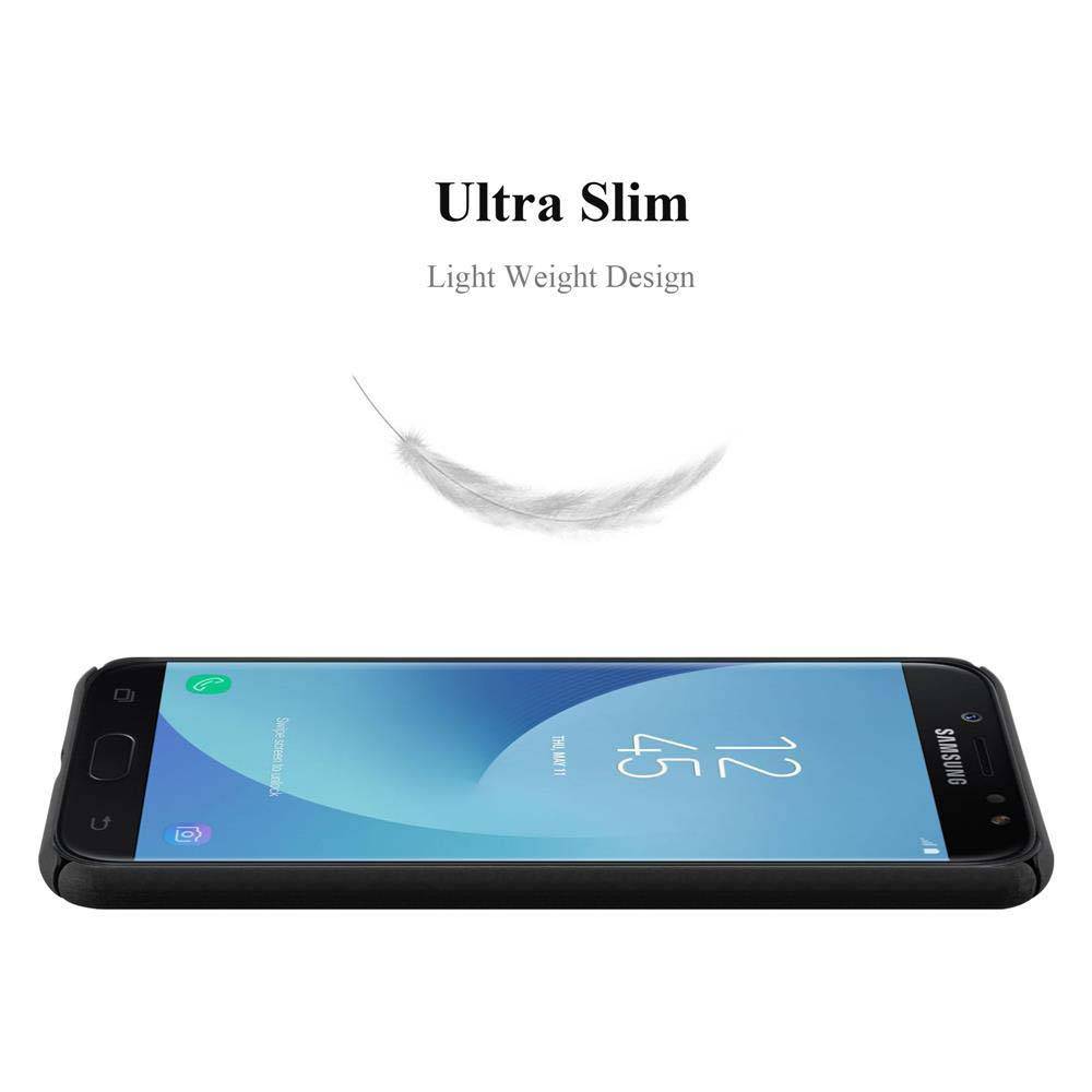 Cadorabo Hülle für Samsung Galaxy J7 2017 Schutzhülle in Schwarz Hard Case Handy Hülle Etui