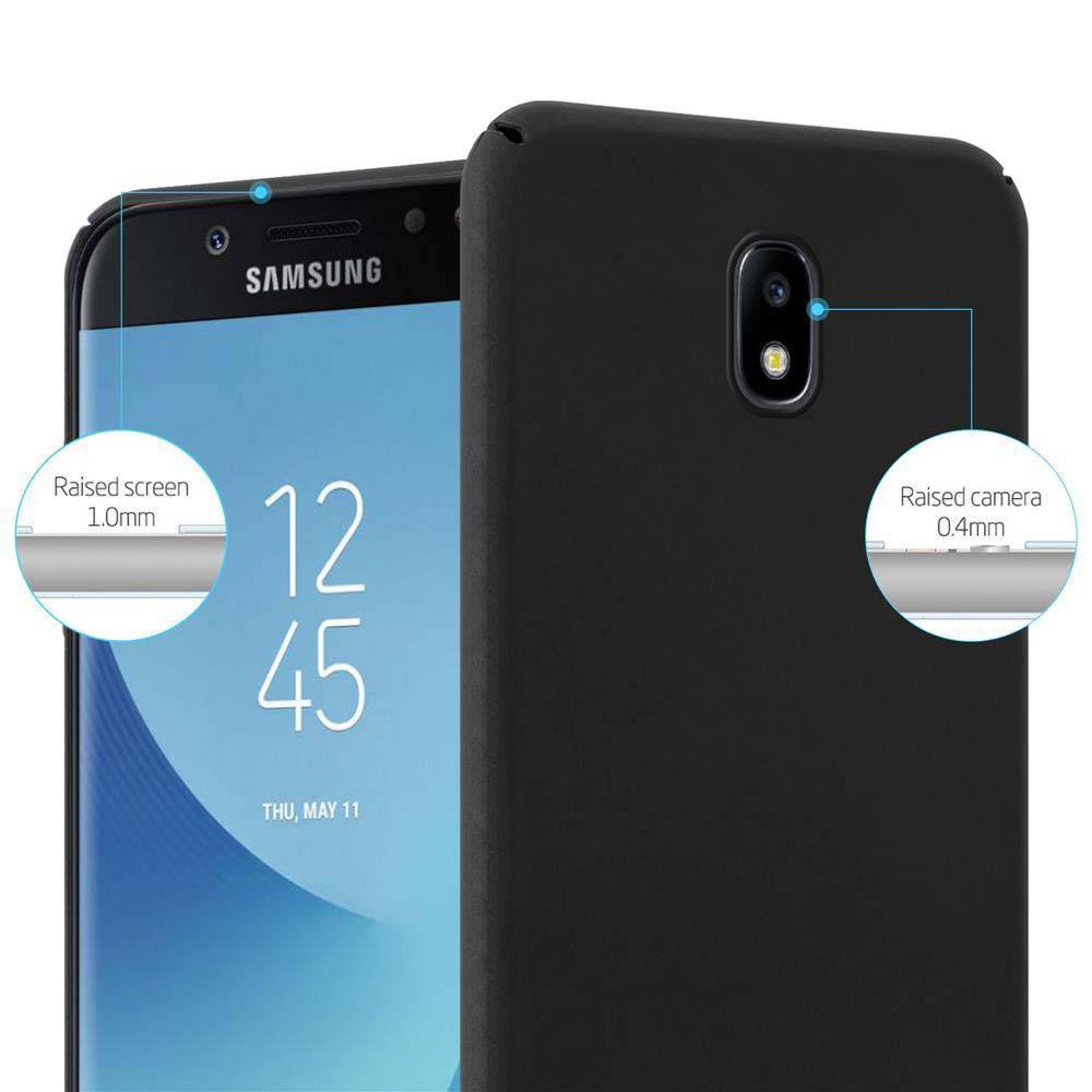 Cadorabo Hülle für Samsung Galaxy J7 2017 Schutzhülle in Schwarz Hard Case Handy Hülle Etui