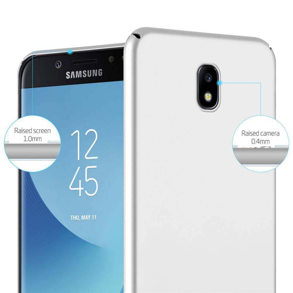 Cadorabo Hülle für Samsung Galaxy J7 2017 Schutzhülle in Silber Hard Case Handy Hülle Etui