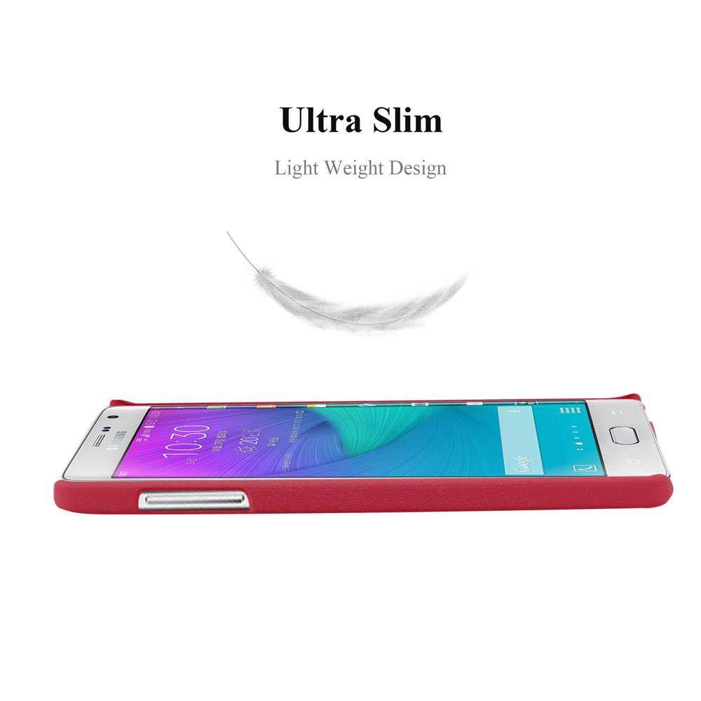 Cadorabo Schutzhülle für Samsung Galaxy NOTE EDGE Hülle in Rot Etui Hard Case Handyhülle Cover