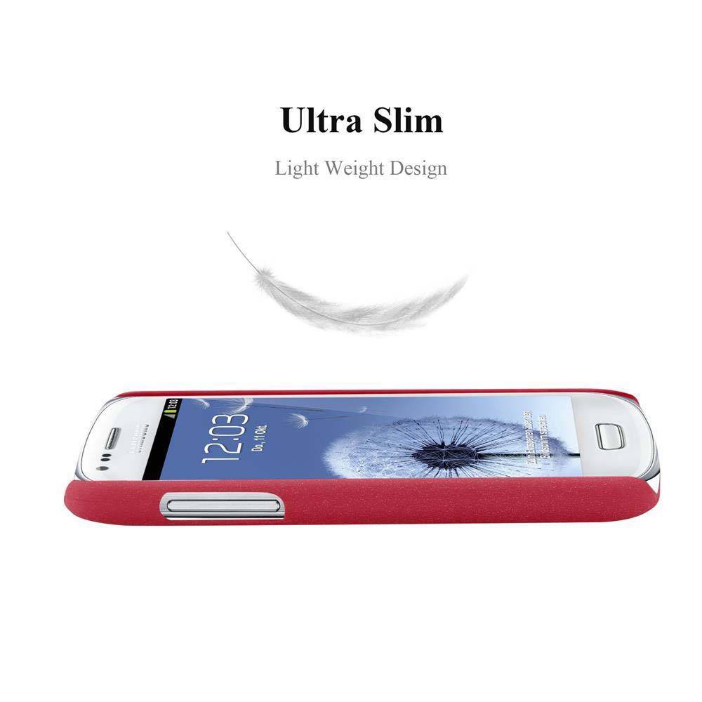 Cadorabo Schutzhülle für Samsung Galaxy S3 MINI Hülle in Rot Etui Hard Case Handyhülle Cover