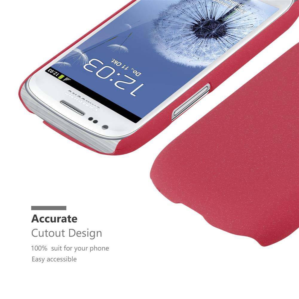 Cadorabo Schutzhülle für Samsung Galaxy S3 MINI Hülle in Rot Etui Hard Case Handyhülle Cover