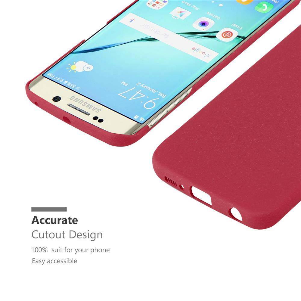 Cadorabo Schutzhülle für Samsung Galaxy S6 EDGE PLUS Hülle in Rot Etui Hard Case Handyhülle Cover