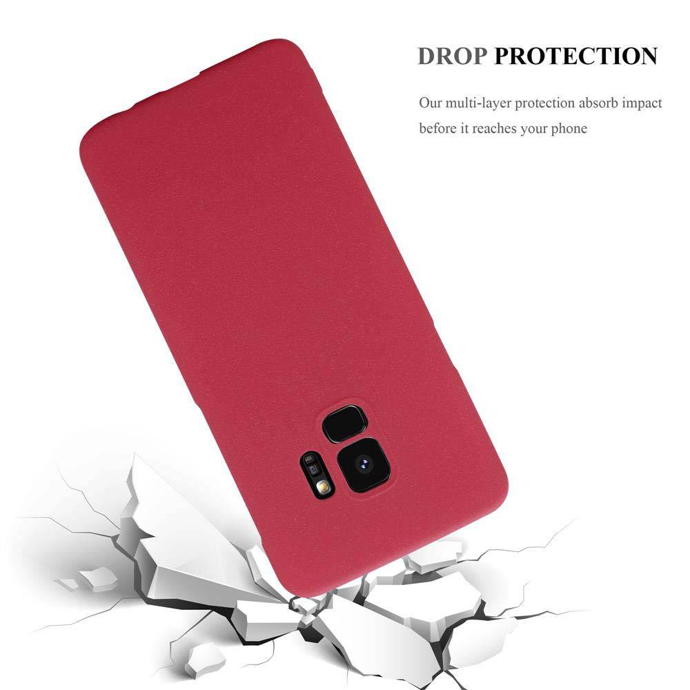 Cadorabo Schutzhülle für Samsung Galaxy S9 Hülle in Rot Etui Hard Case Handyhülle Cover