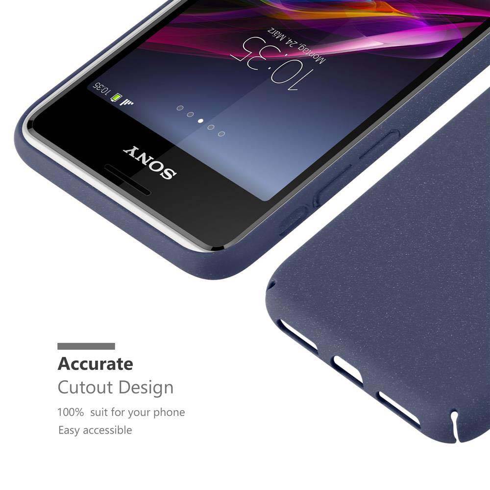 Cadorabo Schutzhülle für Sony Xperia E1 Hülle in Blau Etui Hard Case Handyhülle Cover