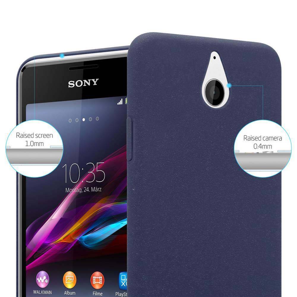 Cadorabo Schutzhülle für Sony Xperia E1 Hülle in Blau Etui Hard Case Handyhülle Cover