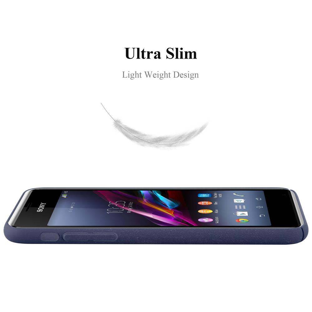 Cadorabo Schutzhülle für Sony Xperia E1 Hülle in Blau Etui Hard Case Handyhülle Cover